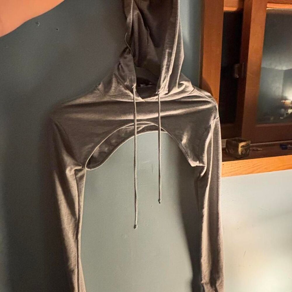 Fashion-nova Women's Grey and Brown Hoodie